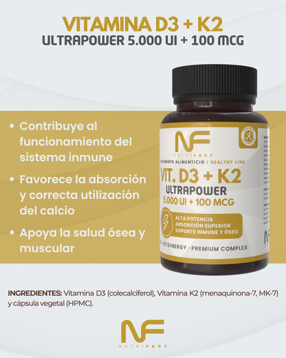 VIT. D3 + K2 ULTRAPOWER l 120 Cáps