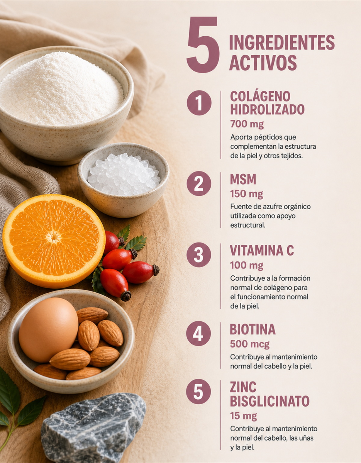 Péptidos de Colágeno 5 en 1 l 120 Cáps