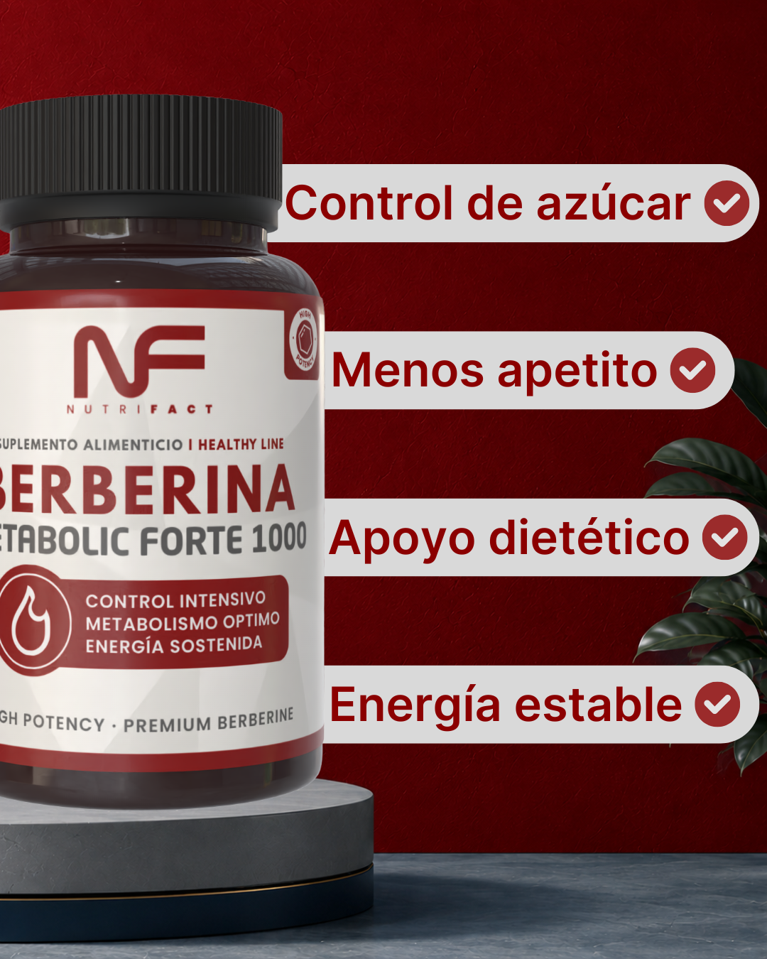 Berberina Forte 1000 Metabolismo y Glucosa Estable l 120 Cáps