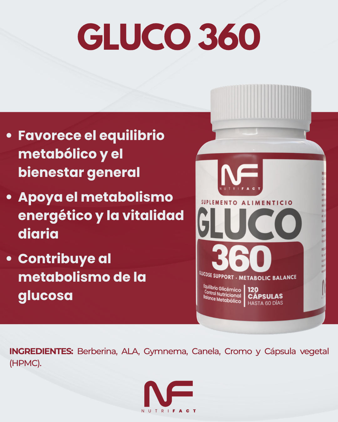 GLUCO 360 l Fórmula Metabólica l 120 Cáps
