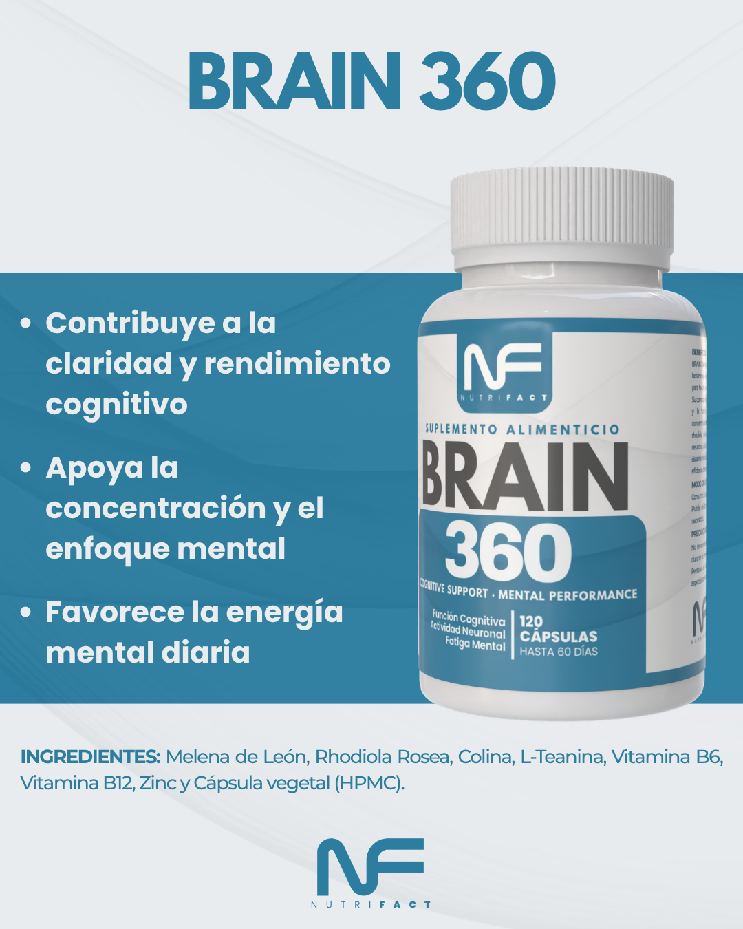 BRAIN 360 l Fórmula Cerebral l 120 Cáps