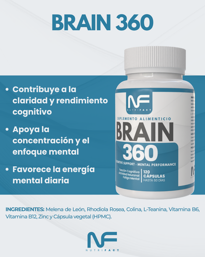 BRAIN 360 l Fórmula Cerebral l 120 Cáps
