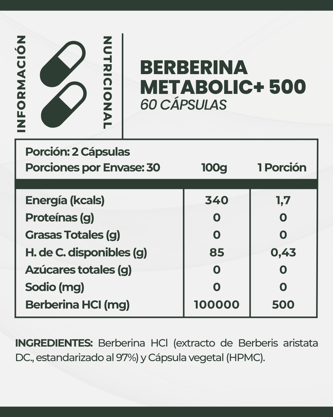 Berberina METABOLIC+500
