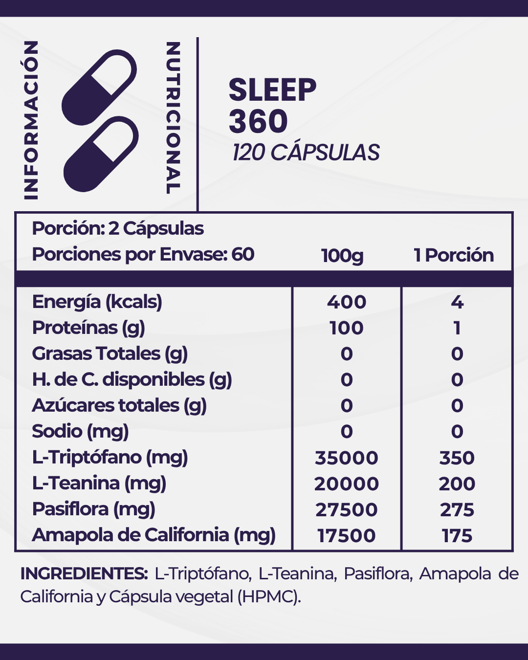 SLEEP 360 l Fórmula Anti Insomnio l 120 Cáps