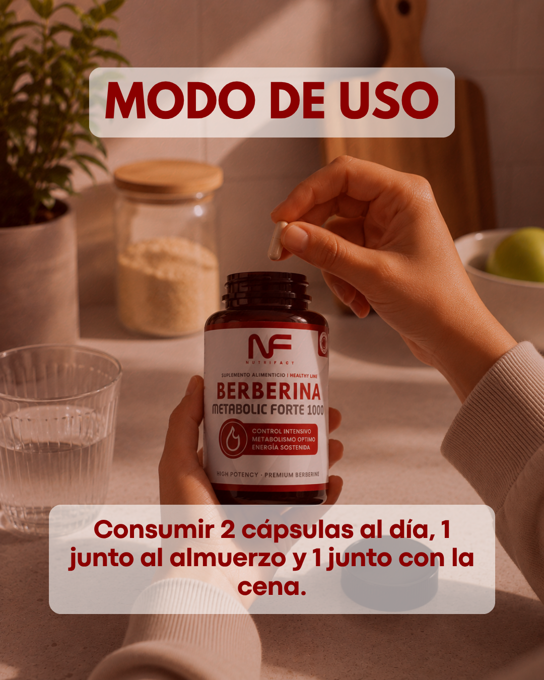 Berberina Forte 1000 Metabolismo y Glucosa Estable l 120 Cáps