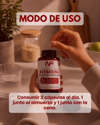Berberina Forte 1000 Metabolismo y Glucosa Estable l 120 Cáps