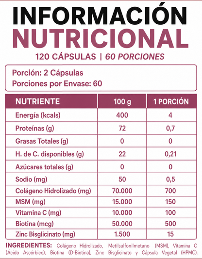 Péptidos de Colágeno 5 en 1 l 120 Cáps